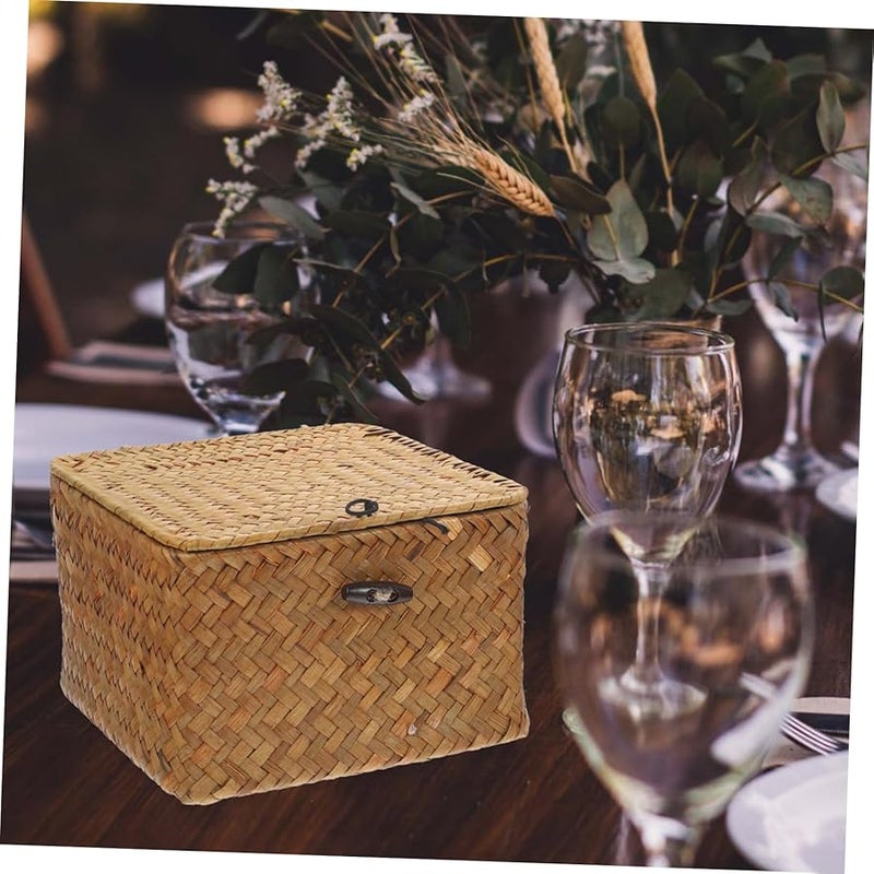 Hand Woven Seagrass Tissue Box Cover Decorative Napkin Holder For Living Room Car - Image 3